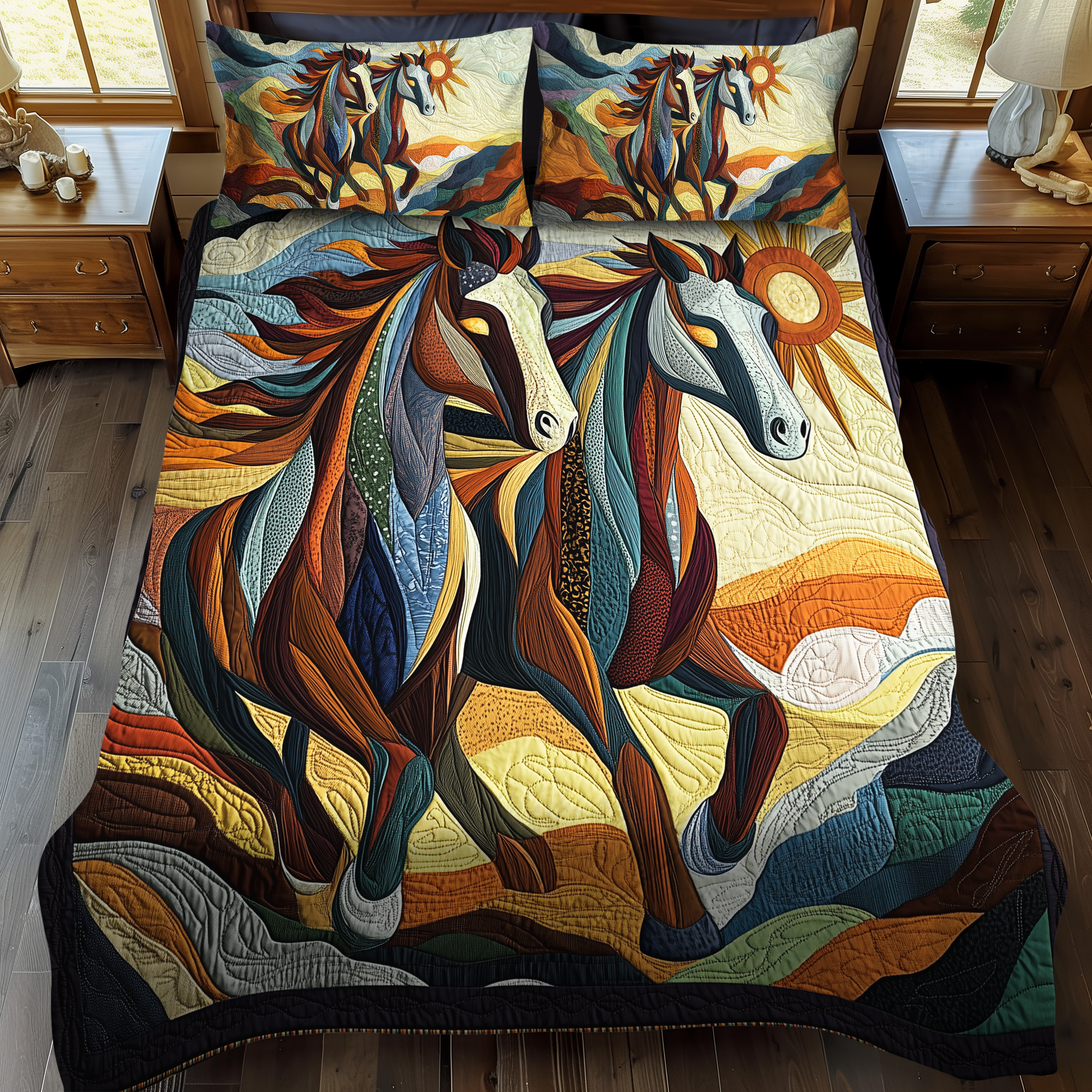 Wild Spirit 3-Piece Quilted Bedding Set - Single (59" x 70")