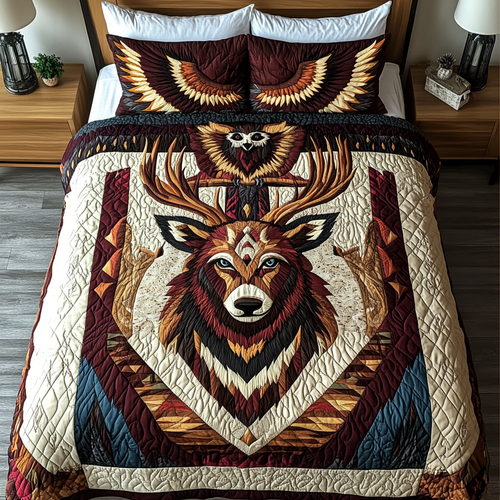 Wild Totem 3-Piece Quilted Bedding Set - Single (59" x 70")