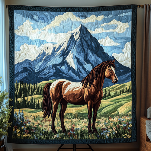 Wildfire Horse Quilted Blanket - Throw (55" x 60")