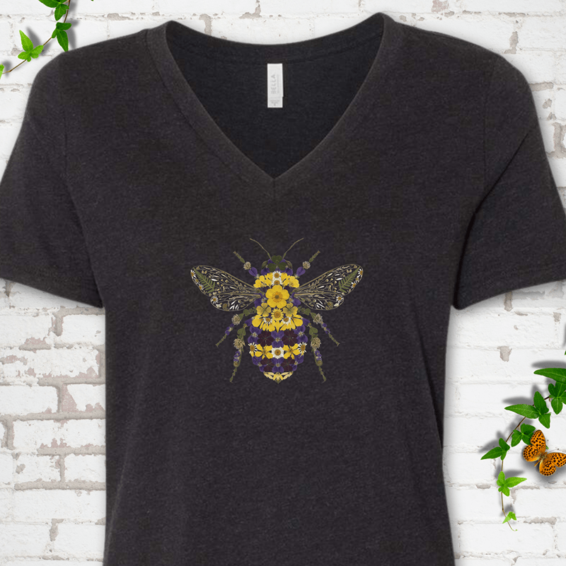 Wildflower Bee V-Neck T-Shirt
