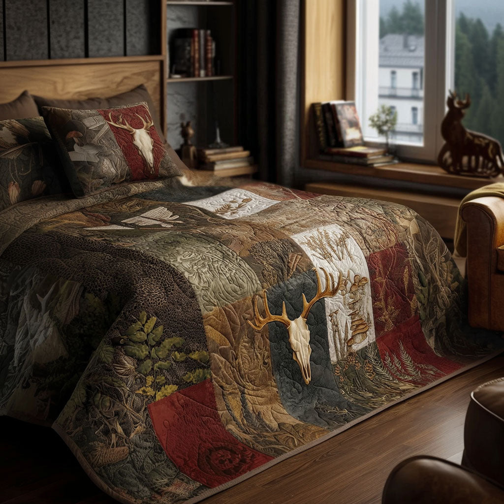 Wildwood Elk 3-Piece Quilted Bedding Set - Single (59" x 70")