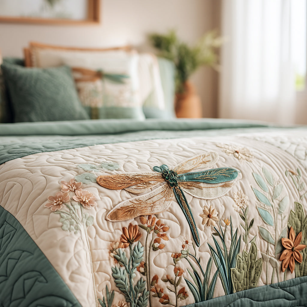 Winged Delight 3-Piece Quilted Bedding Set - Single (59" x 70")