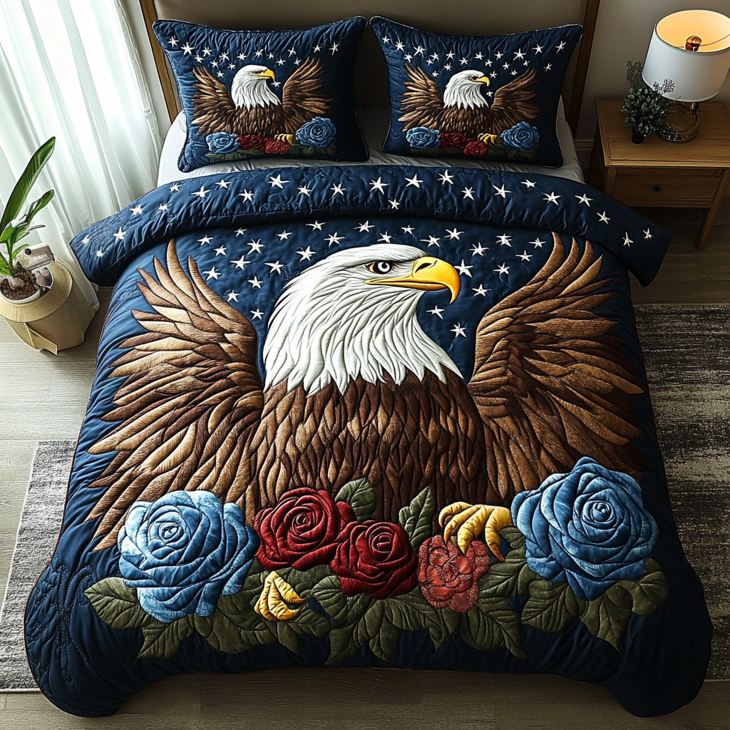 Wings of Honor 3-Piece Quilted Bedding Set - Single (59" x 70")
