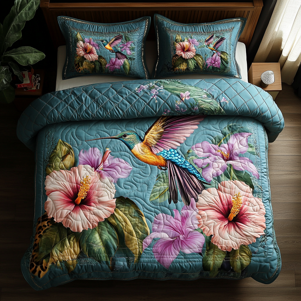 Wings of Whimsy Quilted Bedding Set - Single (59" x 70")