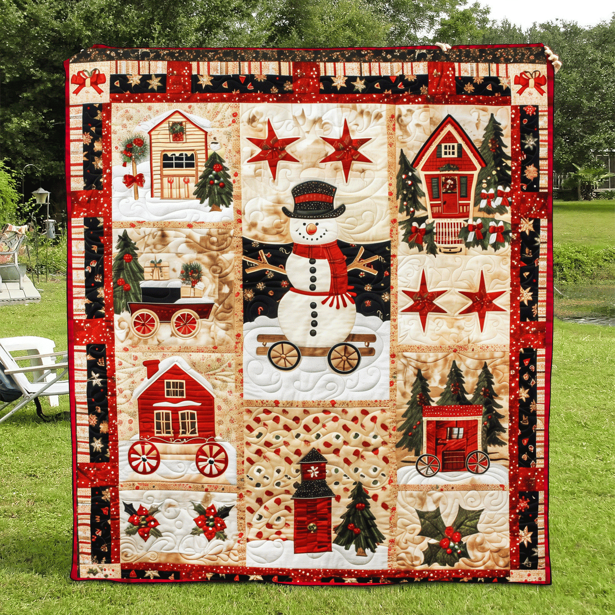 Winter Wonderland Christmas Quilted Blanket - Throw (55" x 60")