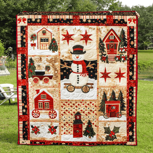 Winter Wonderland Christmas Quilted Blanket - Throw (55" x 60")