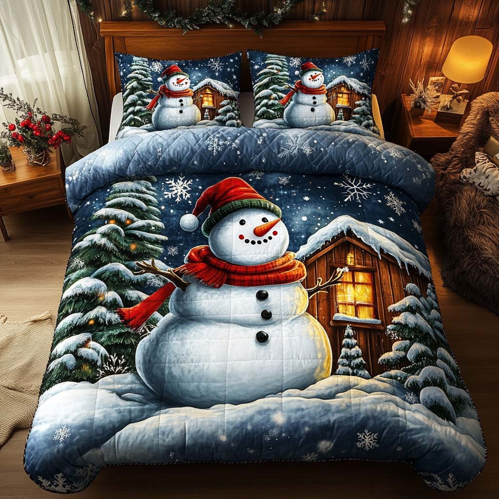 Winter Cabin 3-Piece Quilted Bedding Set - Single (59" x 70")