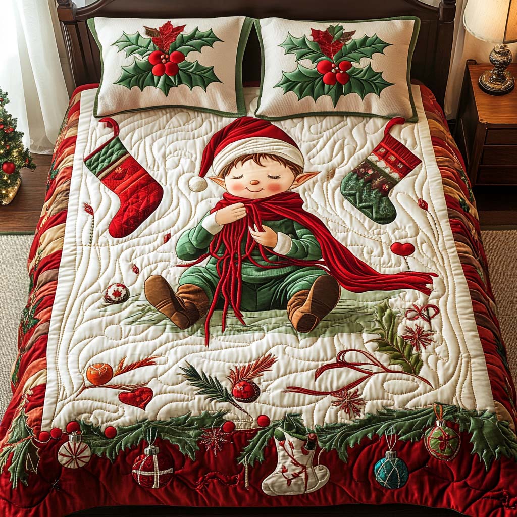 Winter Charm 3-Piece Quilted Bedding Set - Single (59" x 70")