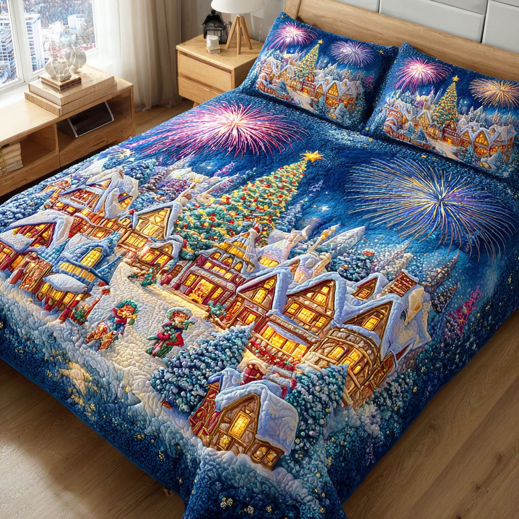 Winter Glow Haven 3-Piece Quilted Bedding Set - Single (59" x 70")