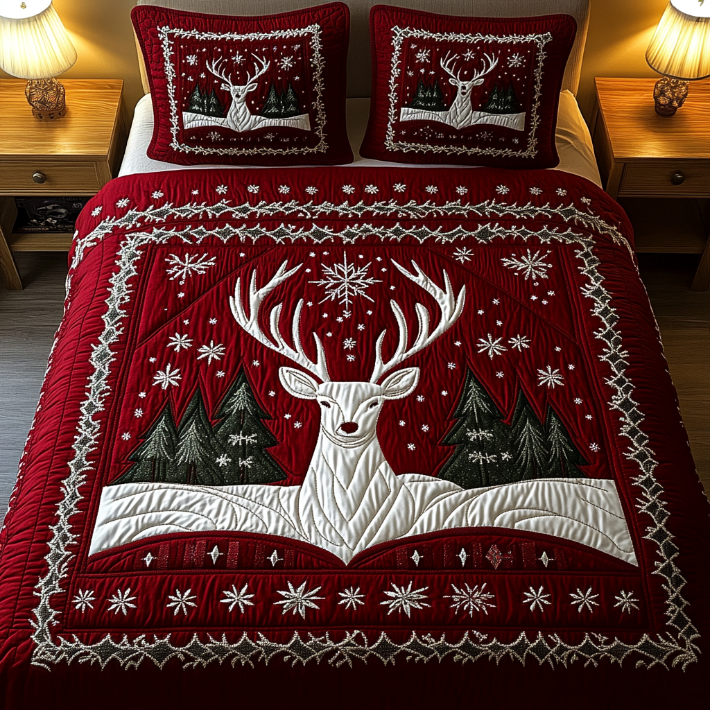 Winter Majesty 3-Piece Quilted Bedding Set - Single (59" x 70")