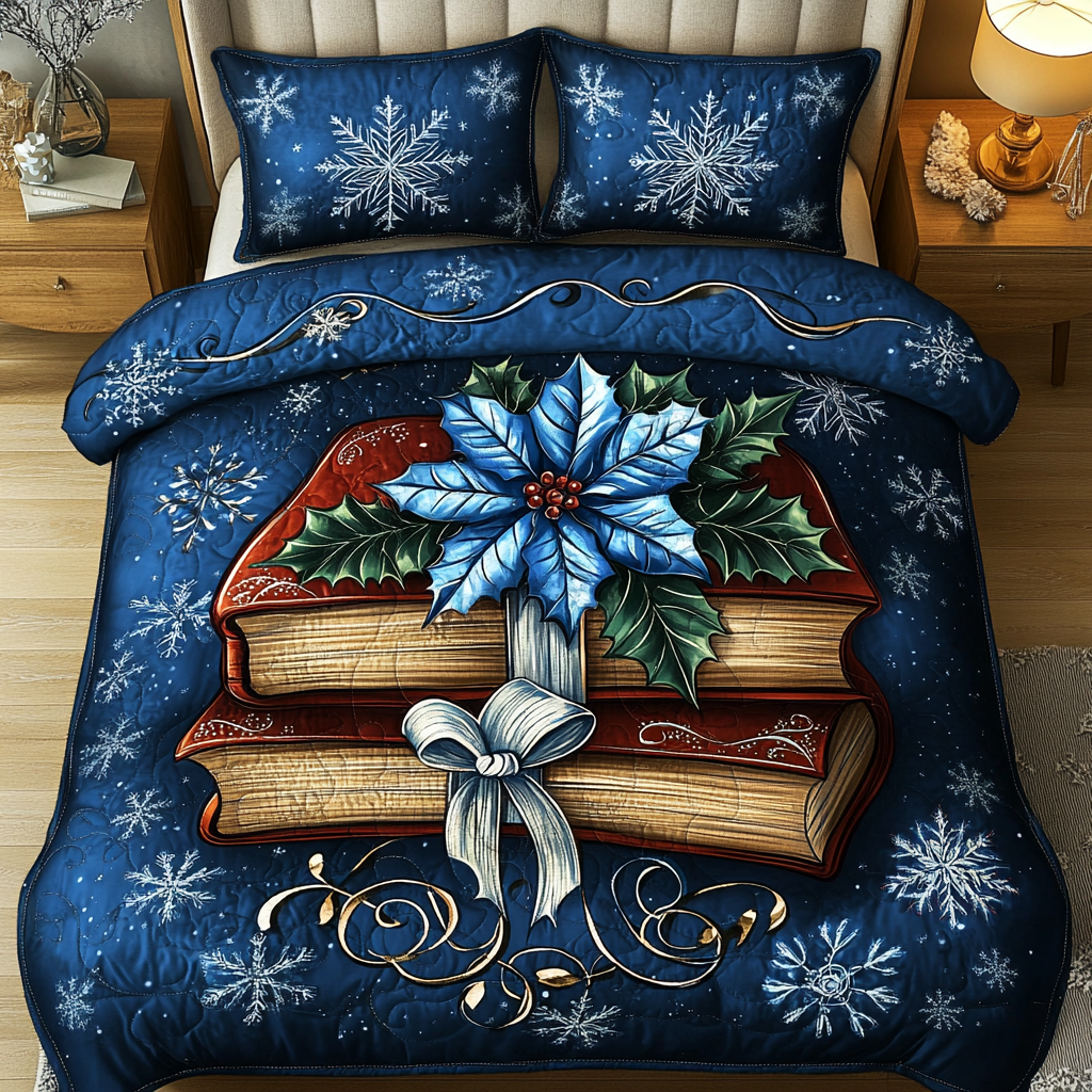 Winter Reading Retreat 3-Piece Quilted Bedding Set - Single (59" x 70")