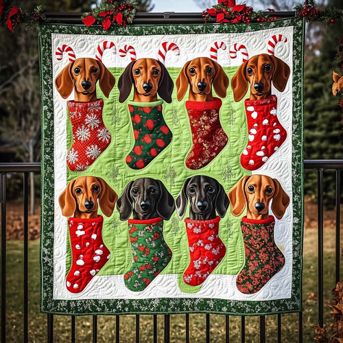 Winter Wiener Quilted Blanket - Throw (55" x 60")