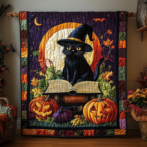 Witchy Whiskers Quilted Blanket - Throw (55" x 60")