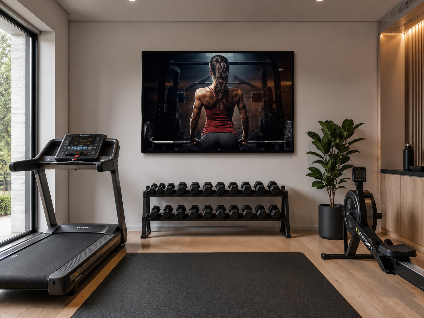 Female Gym Wall Art - Motivational Fitness Canvas | Strong Woman Artwork Print