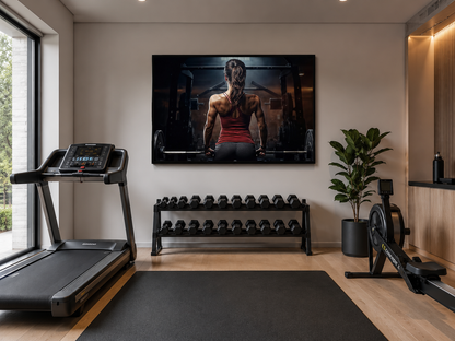 Female Gym Wall Art - Motivational Fitness Canvas | Strong Woman Artwork Print