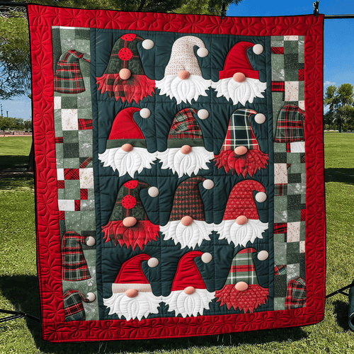 Woodland Gnome Quilted Blanket - Throw (55" x 60")
