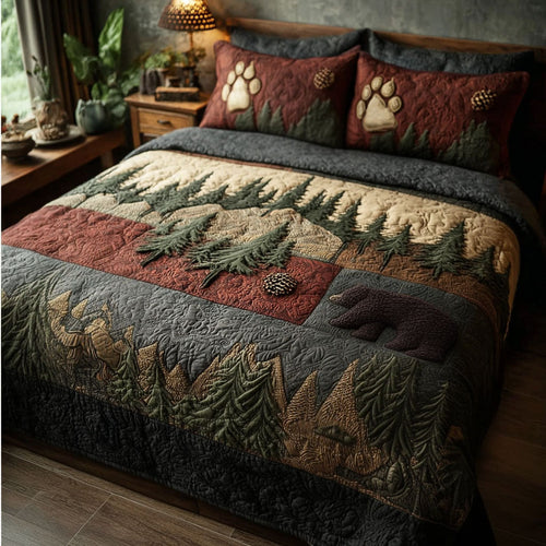 Woodland Echo 3-Piece Quilted Bedding Set - Single (59" x 70")