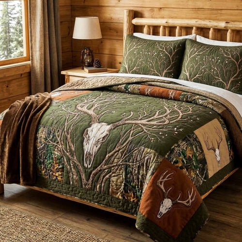 Woodland Trail 3-Piece Quilted Bedding Set - Single (59" x 70")