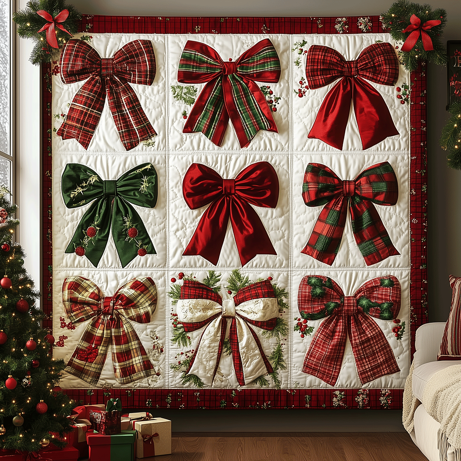 Yuletide Ribbon Joy Quilted Blanket - Baby (30" x 40")