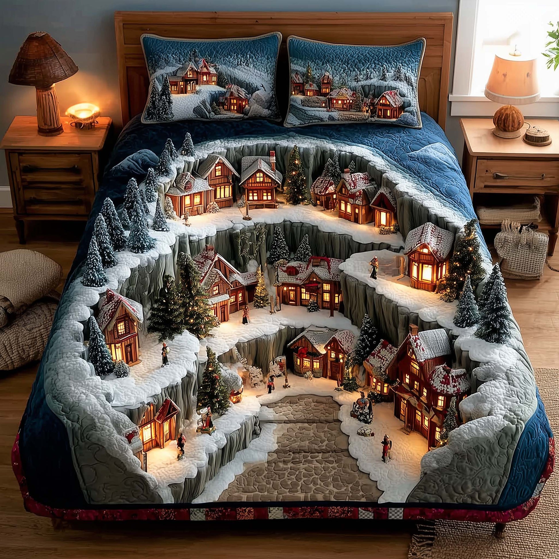Yuletide Hollow 3-Piece Quilted Bedding Set - Single (59" x 70")