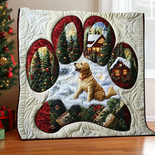 A Jolly Golden Quilt Blanket