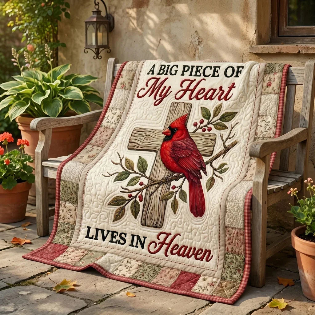 A Piece Of My Heart Lives In Heaven Quilt Blanket