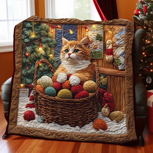 A Purrfect Holiday Twist Quilt Blanket
