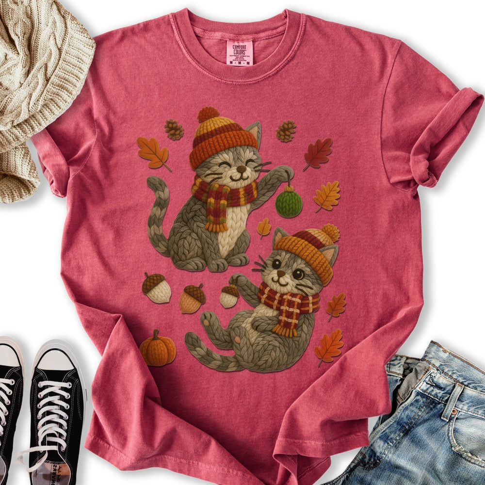 Fall Yarn Cats Relaxed Tee