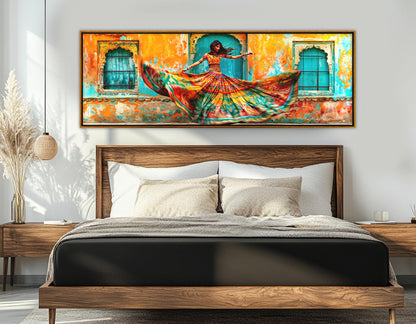 Indian Dancing Canvas – Colorful Rajasthan Wall Art | Framed Cotton Canvas Print