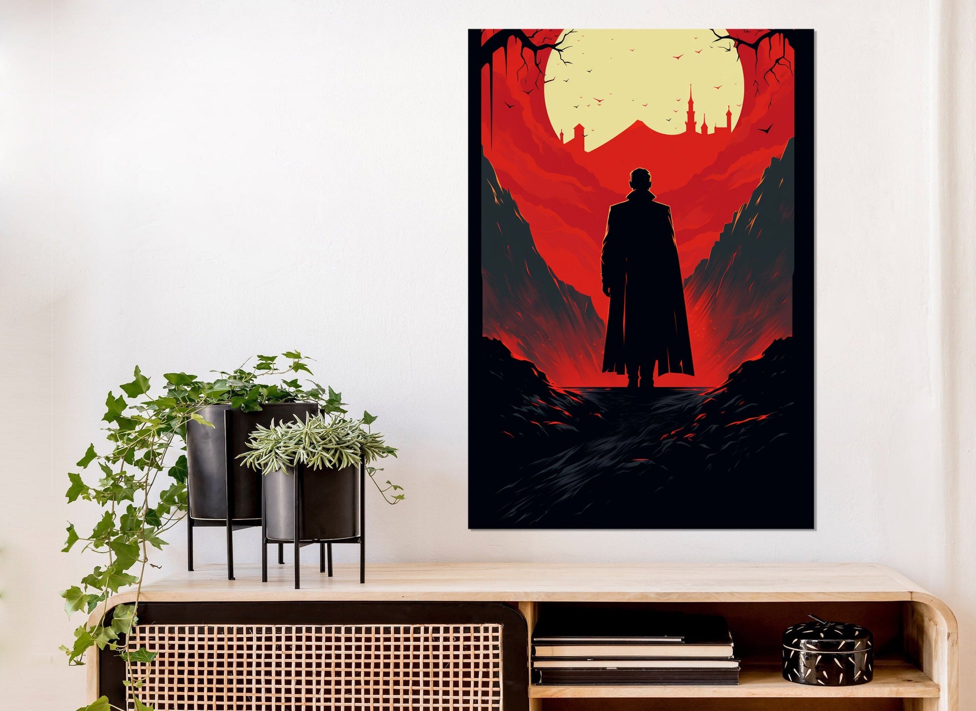 Gothic Canvas Print – Dracula Painting on Cotton Canvas with Framed Wall Art