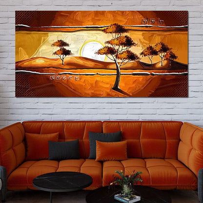African Savanna Sunset Canvas Wall Art