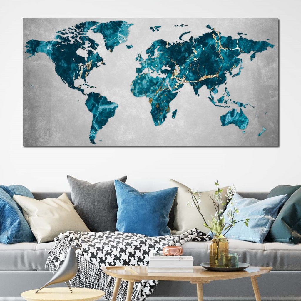 World Map 4 - Mateo Canvas Wall Art