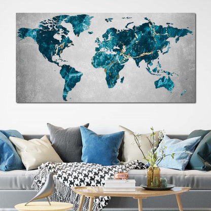 World Map 4 - Mateo Canvas Wall Art