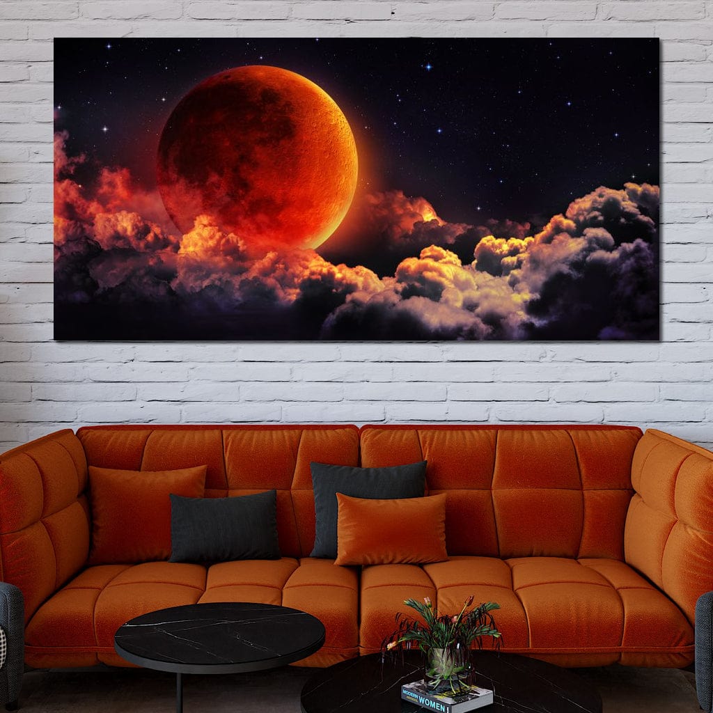 Red Moon Canvas Wall Art