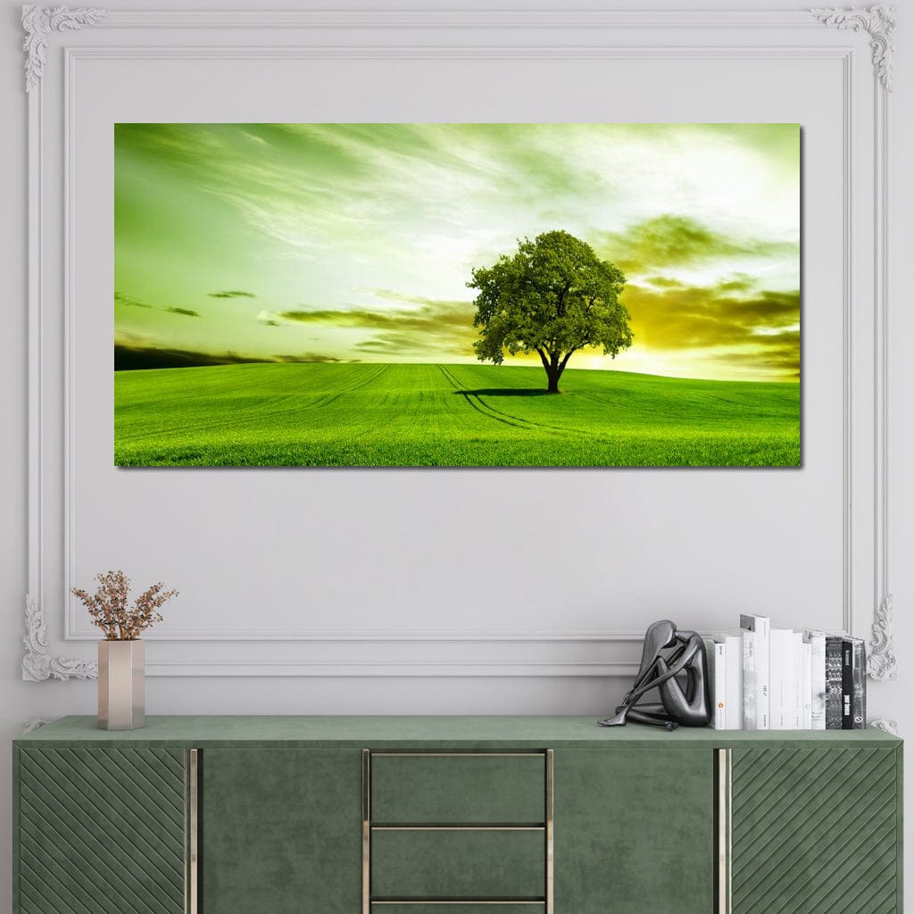 Green Prairie Canvas Wall Art