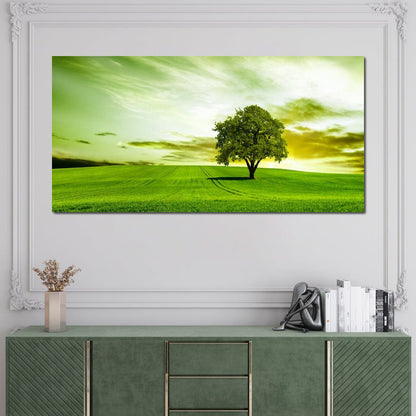Green Prairie Canvas Wall Art