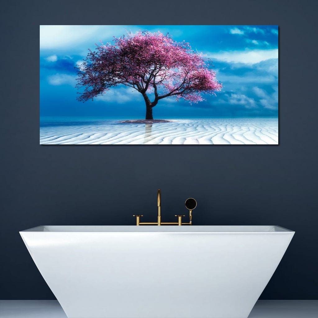 Lone Pink Tree Canvas Wall Art