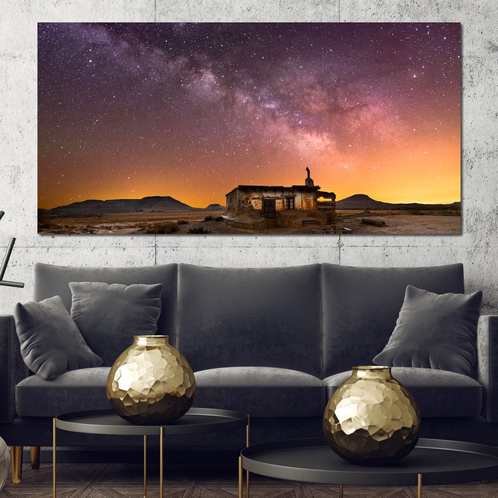 Shepherd Hut Desert Night Canvas Wall Art