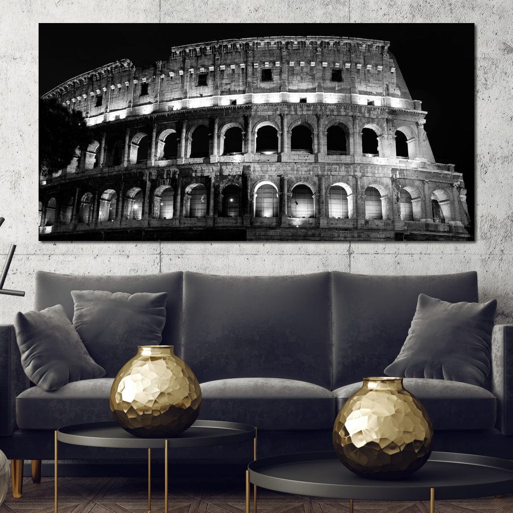 Colosseum at Night Time Canvas Wall Art