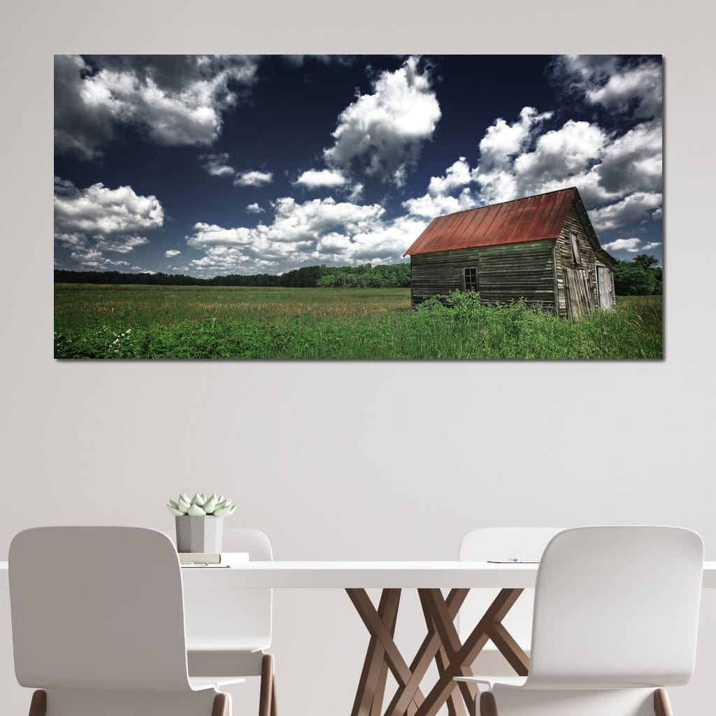 Old Barn in the Field Canvas Wall Art