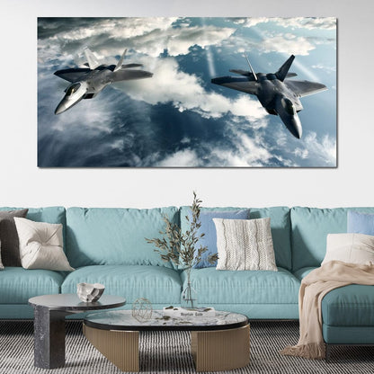 F-22 Raptors Canvas Wall Art