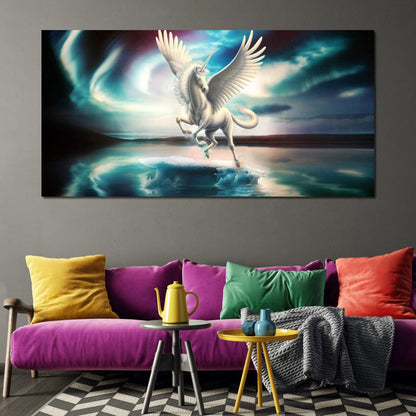 Northern Light Unicorn Canvas Wall Art