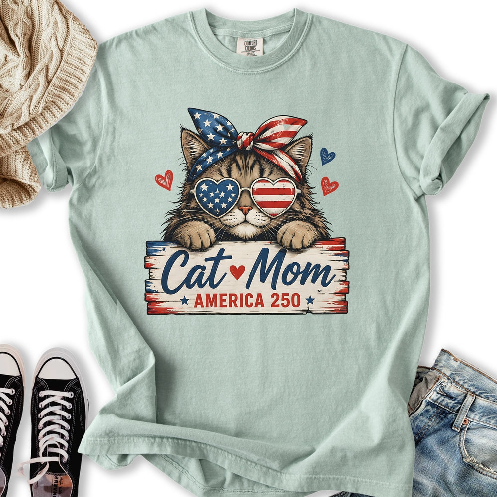 Cat Mom America Relaxed Tee