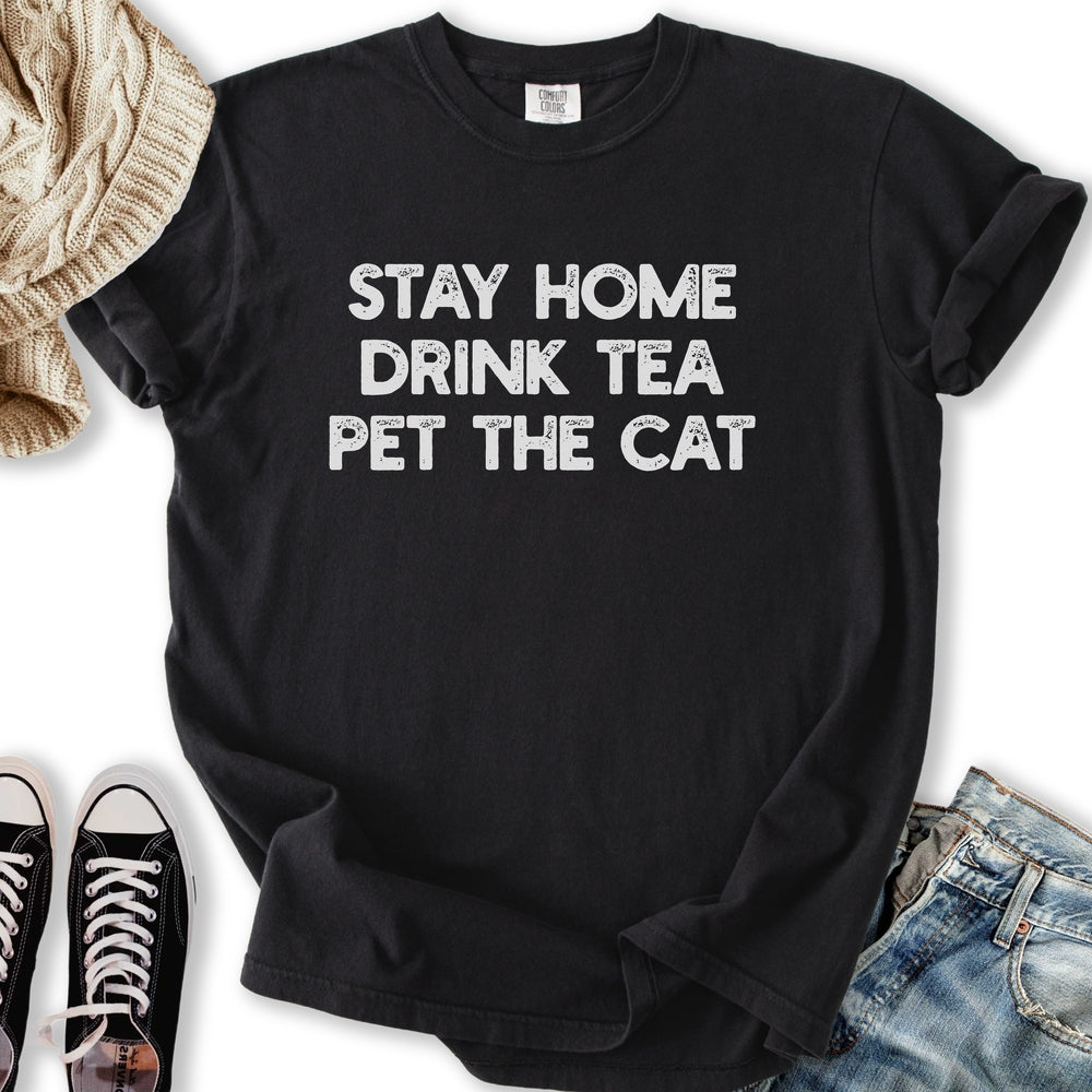 Drink Tea Pet The Cat Relaxed Tee