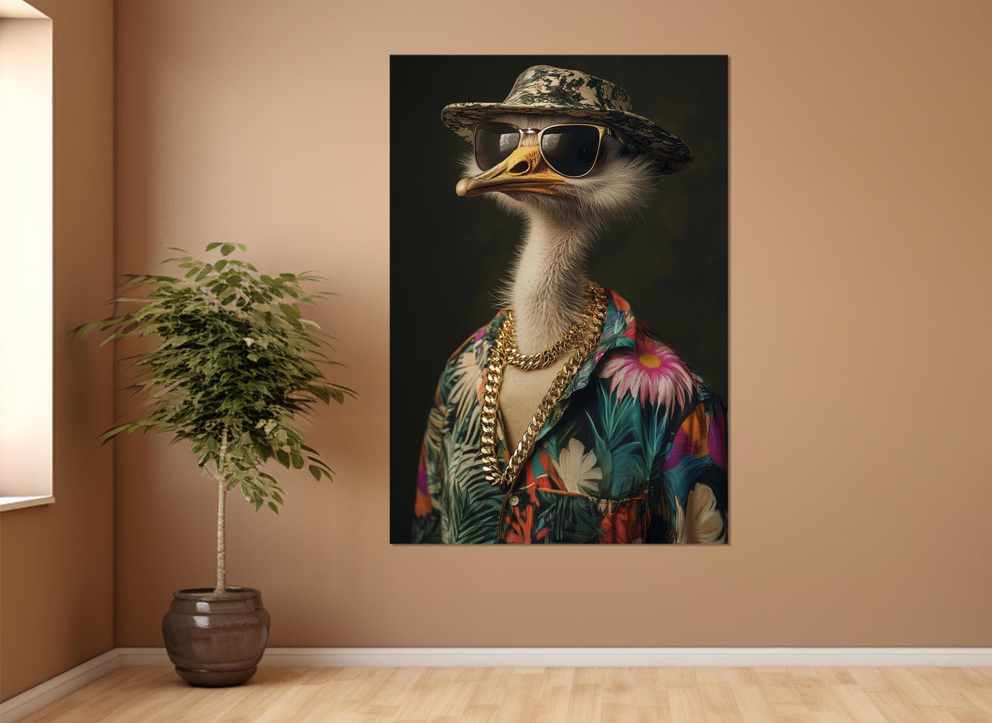Ostrich Canvas Print - Framed Canvas Art | Ready to Hang Cool Ostrich Artwork