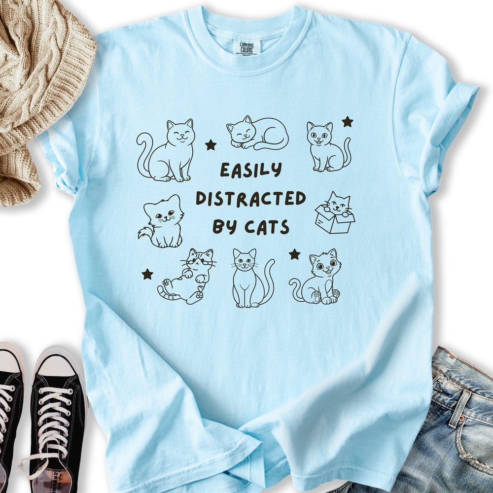 Distracted by Cats Relaxed Tee