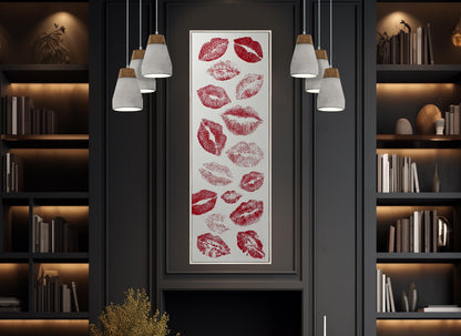 Red Lip Prints Canvas – Romantic Kiss Art | Modern Wall Decor | Ready to Hang