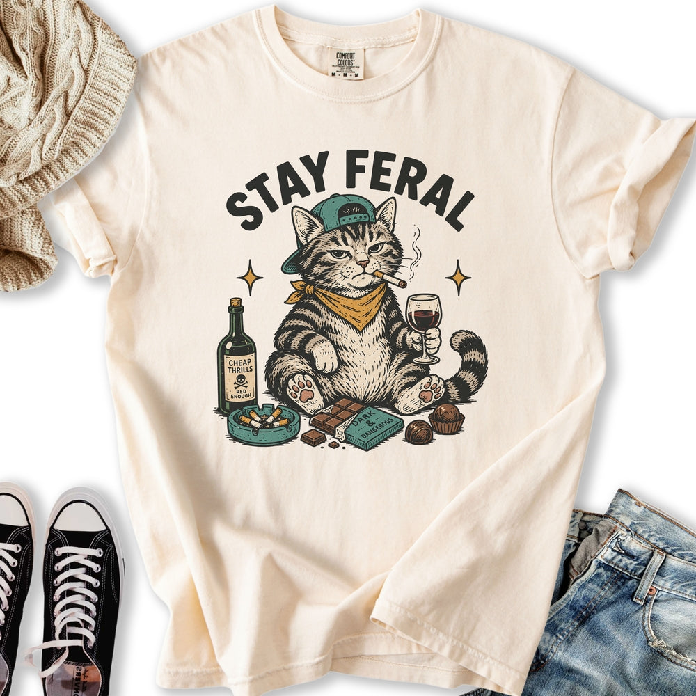 Stay Feral Cat Relaxed Tee