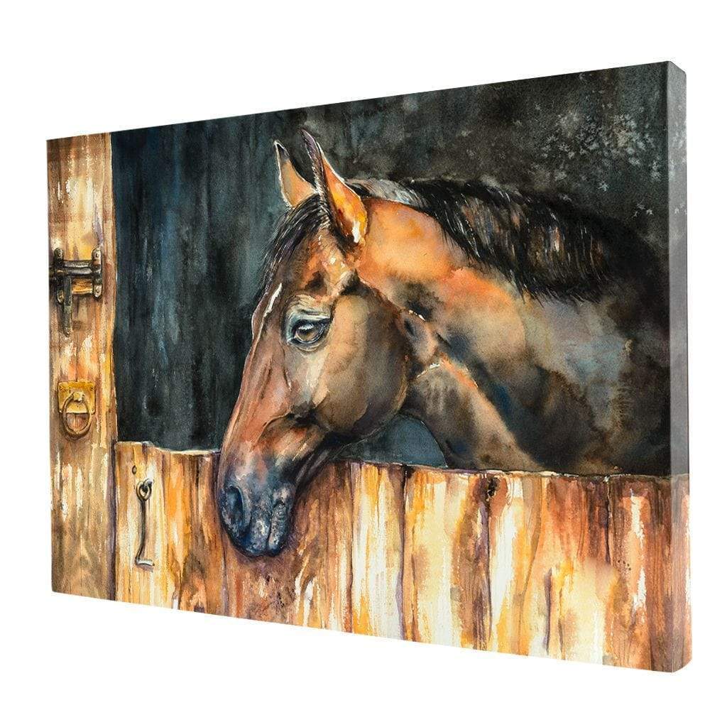 Horse in the Stable Canvas Wall Art