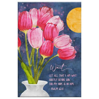 psalm 62 5 let all that i am wait quietly before god tulips art christian wall art canvas